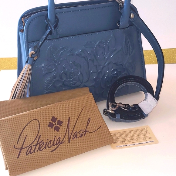 Patricia Nash Burnished Rose Tooled Paris Mirage Satchel - Picture 7 of 7